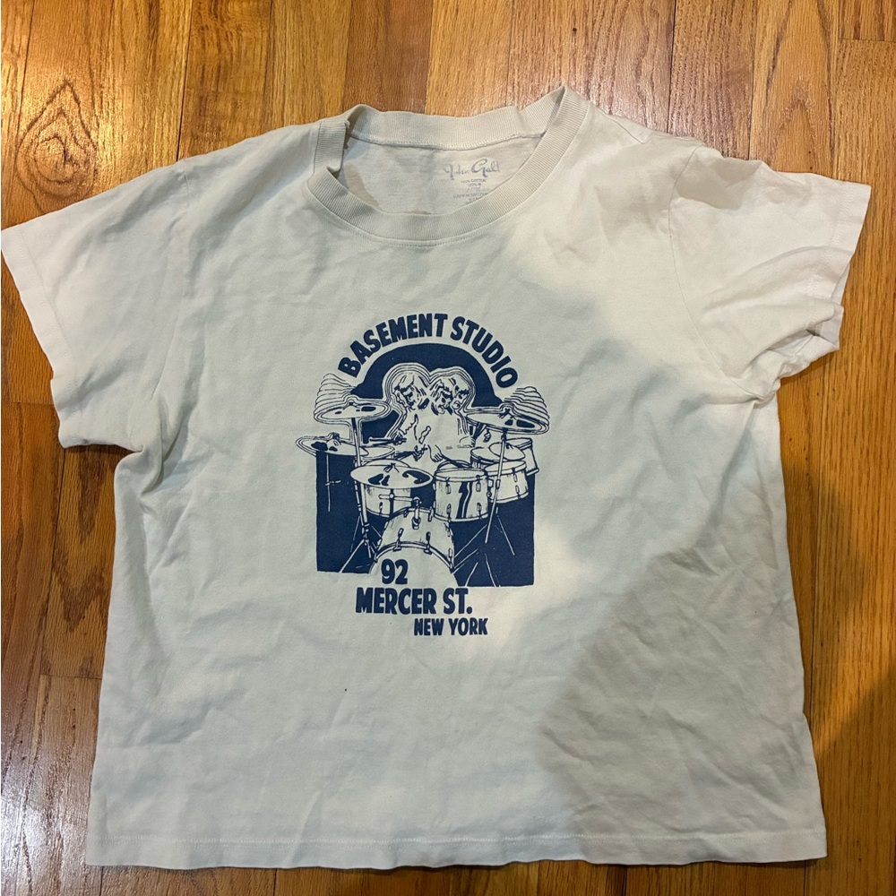 White Tee with Blue Logo